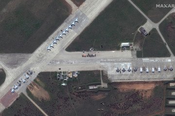 Satellite image of Russia's Saky Air Base in temporarily occupied Crimea. (Source: Maxar Technologies) Satellite image of Russia's Saky Air Base in temporarily occupied Crimea. (Source: Maxar Technologies)