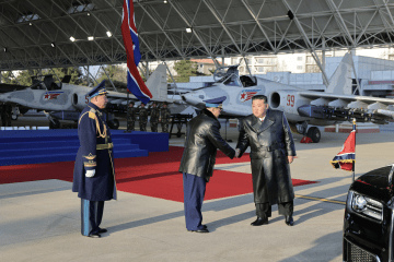 Kim Jong Un inspects Su-25 jets armed with Storm Shadow and Brimstone-like missiles at Kalma Airbase, November 28, 2025. (Source: KCNA)