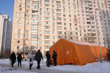 A Point of Invincibility in the Troieshchyna district on 14 January 2026 in Kyiv, Ukraine. (Source: Getty Images)