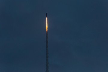 Launch of the Fire Point ballistic missile during tests. Launch of the Fire Point ballistic missile during tests.
