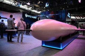 An FP-5 Flamingo cruise missile on display at Eurosatory, a land and airland defense and security trade fair, in Villepinte on the outskirts of Paris, on June 16, 2026. An FP-5 Flamingo cruise missile on display at Eurosatory, a land and airland defense and security trade fair, in Villepinte on the outskirts of Paris, on June 16, 2026.