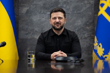 Volodymyr Zelenskyy during an interview.