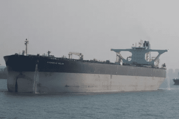 An oil tanker named Marinera, seen here navigating through waters. Illustrative image. (Source: Getty Images)