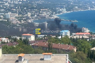 Smoke rising in Yalta, temporarily occupied Crimea, on August 7, 2026. Smoke rising in Yalta, temporarily occupied Crimea, on August 7, 2026.