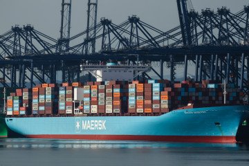 The Maersk container ship Eugen Maersk berthed at Yantian Port in Shenzhen, China, May 2026. (Source: Getty Images) The Maersk container ship Eugen Maersk berthed at Yantian Port in Shenzhen, China, May 2026. (Source: Getty Images)