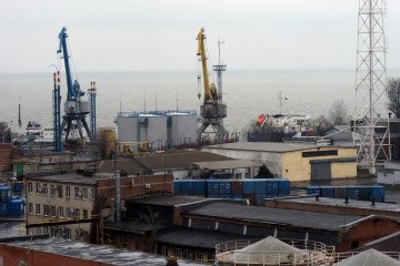 The commercial port of Taganrog in Russia's Rostov region. (Source: Getty Images)