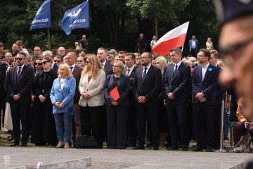 Participants attend a memorial ceremony marking Poland's National Day of Remembrance for Victims of the Volyn Massacre at the Volyn Memorial in Warsaw on July 11, 2026. (Source: Embassy of Ukraine in Poland)