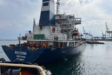 Sierra Leone-flagged dry cargo ship Razoni departs from port of Odesa, Ukraine on August 01, 2022. Illustrative photo. (Source: Getty Images) Sierra Leone-flagged dry cargo ship Razoni departs from port of Odesa, Ukraine on August 01, 2022. Illustrative photo. (Source: Getty Images)
