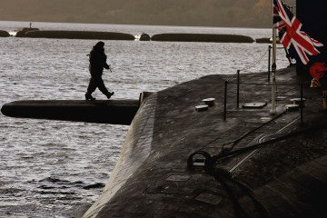 UK Proposal Suggests Extending Nuclear Umbrella to Ukraine and Non-NATO Allies HMS Vanguard sits in dock at Faslane Submarine base on the river Clyde. (Source: Getty Images)