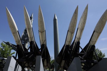 A North Korea Scud-B missile (C) is displayed at the Korea War Memorial Museum on August 26, 2017 in Seoul, South Korea. Illustrative photo. (Source: Getty Images)