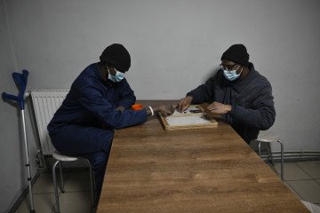 Foreign fighters from African countries captured while serving in Russian forces sit in a detention center for Russian POWs in western Ukraine, November 2025. (Source: Getty Images) Foreign fighters from African countries captured while serving in Russian forces sit in a detention center for Russian POWs in western Ukraine, November 2025. (Source: Getty Images)