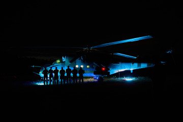 Helicópteros Mi-24 de la aviación del ejército ucraniano