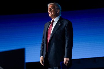 US President Donald Trump attends the American Business Forum Miami at the Kaseya Center Arena in Miami, Florida, US on November 5, 2025. (Source: REUTERS)