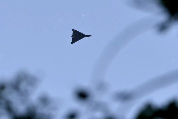 Illustrative image. A Russian Shahed drone flies above Kyiv during Russian strikes on the Ukrainian capital on May 24, 2026. Illustrative image. A Russian Shahed drone flies above Kyiv during Russian strikes on the Ukrainian capital on May 24, 2026.