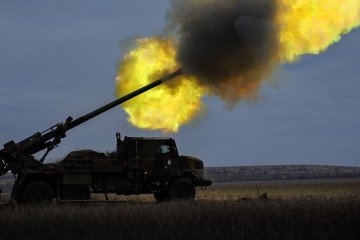 Ukrainian military fire from the CAESAR self-propelled howitzer on March 1, 2023, in the Donetsk region, Ukraine. (Source: Getty Images) Ukrainian military fire from the CAESAR self-propelled howitzer on March 1, 2023, in the Donetsk region, Ukraine. (Source: Getty Images)