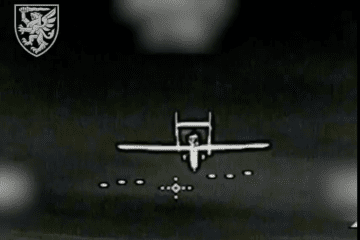 Video footage captures the moment Ukrainian paratroopers lock onto the $7.5 million Russian "Forpost" surveillance drone moments before destroying it over the Sumy region. (Source: 80th Separate Airborne Assault Brigade)