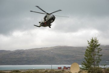 Illustrative photo of a Danish Air Force EH101 Merlin helicopter during NATO’s Arctic Shield 2026 exercise in Greenland. (Source: Getty Images) Illustrative photo of a Danish Air Force EH101 Merlin helicopter during NATO’s Arctic Shield 2026 exercise in Greenland. (Source: Getty Images)