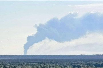 Smoke rises above Russia’s Vladimir region following a reported Ukrainian strike on the Vtorovo fuel pumping station on June 27, 2026. (Source: Astra)