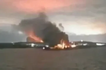 Illustrative photo showing a fire at Russia's Tamanneftegaz oil terminal in Krasnodar Krai following a Ukrainian drone strike, according to an SBU, January 22, 2026. (Source: SBU) Illustrative photo showing a fire at Russia's Tamanneftegaz oil terminal in Krasnodar Krai following a Ukrainian drone strike, according to an SBU, January 22, 2026. (Source: SBU)