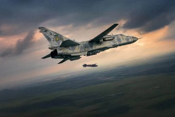 Ukrainian Vyrivnyuvach guided aerial bomb and Su-24M. (Source: Ministry of Defense)