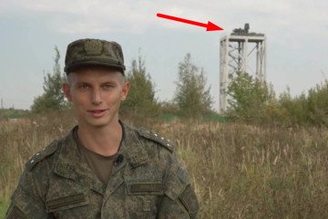 The tower on which the Pantsir-S1 was installed in the Moscow region, September 2023.