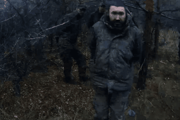 POWs taken by Bruce in the Serebriansky Forest, Luhansk region, Ukraine, November 19, 2025. (Source: 63rd Separate Mechanized Brigade)