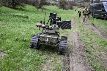 A ground robotic complex is pictured during trials at a training ground, April 10, 2026. Illustrative photo. (Source: Getty Images)