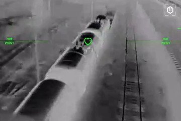 Russian fuel train targeted by Ukrainian drones, Luhansk region, Ukraine, March 23, 2026. (Source: Unmanned Systems Forces)