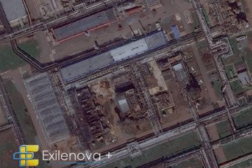 Satellite image showing damage to gas-processing infrastructure at Russia’s Orenburg Gas Processing Plant following a Ukrainian drone strike. (Source: Exilenova+)