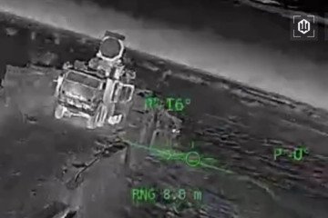 Russian Pantsir-S1 air defense system before being struck in occupied Crimea on February 24, 2026. (Source: Ukraine’s Unmanned Systems Forces)