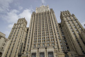 The general view from the building of the Russian Ministry of Foreign Affairs in Moscow, Russia on April 5, 2022. (Source: Getty Images)