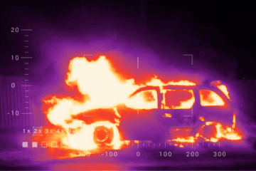 Ukrainian Resistance Group Burns Russian Vehicle Equipped With Electronic Warfare System in Occupied Donetsk