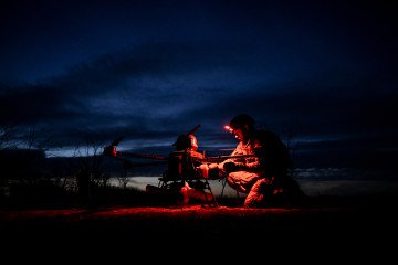 Ukrainian drone operators prepare a Baba Yaga heavy bomber drone for a nighttime training flight in the Zaporizhzhia direction, March 23, 2026. (Source: Getty Images) Ukrainian drone operators prepare a Baba Yaga heavy bomber drone for a nighttime training flight in the Zaporizhzhia direction, March 23, 2026. (Source: Getty Images)