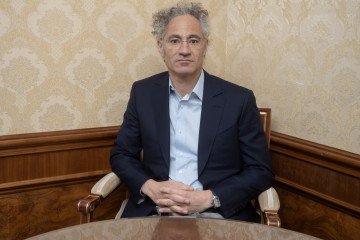 Palantir CEO Alex Karp during an interview with UNITED24 Media, May 12, 2026, Kyiv, Ukraine. (Source: UNITED24 Media/Joshua Olley)