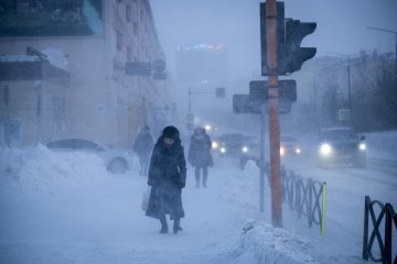 A view of daily life in Norilsk, where the winter season lasts 11 months and the temperature drops to minus 60 degrees, in Russia on March 21, 2025. Illustrative photo. (Source: Getty Images)