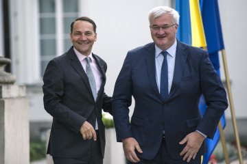Ukraine Proposes Roadmap to Resolve Historical Disputes With Poland Polish Foreign Minister Radosław Sikorski and Ukraine's Foreign Minister Andrii Sybiha. (Source: Getty Images)
