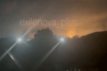 A fire burns at the Afipsky Oil Refinery in Russia’s Krasnodar region following a Ukrainian drone attack overnight on August 25, 2026. (Source: Exilenova+) A fire burns at the Afipsky Oil Refinery in Russia’s Krasnodar region following a Ukrainian drone attack overnight on August 25, 2026. (Source: Exilenova+)
