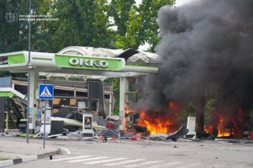 Russians attacked a gas station in Zaporizhzhia. (Source: Zaporizhzhia Regional Military Administration)