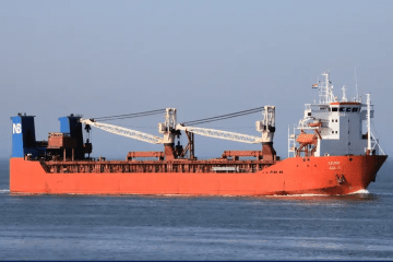 The cargo ship "Alder in transit, pictured off the coast. Illustrative photo. (Source: War and Sanctions portal)