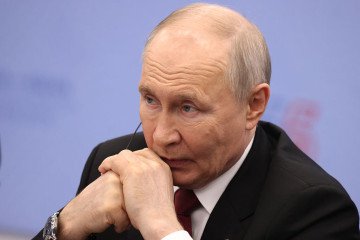Russian leader Vladimir Putin grimases during the Russia-ASEAN Summit on June 18, 2026 in Kazan, Russia. (Source: Getty Images)
