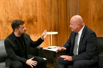 Ukrainian President Volodymyr Zelenskyy meets Austrian Chancellor Christian Stocker at the Chancellery in Vienna, June 16, 2025. (Photo: Getty Images)
