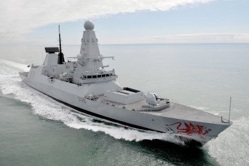 Type 45 destroyer HMS Dragon exercising in the English Channel, 2011. (Source: Wikimedia) Type 45 destroyer HMS Dragon exercising in the English Channel, 2011. (Source: Wikimedia)