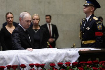 Russian leader Vladimir Putin pays his last respects to former defence minister Sergei Ivanov during a farewell ceremony in Moscow on June 30, 2026. Russian leader Vladimir Putin pays his last respects to former defence minister Sergei Ivanov during a farewell ceremony in Moscow on June 30, 2026.