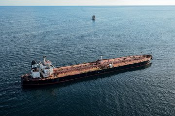 The tanker Boracay from Russia's so-called “shadow fleet” suspected of being involved in drone flights over Denmark which sailed off the Danish coast between September 22 and 25, Illustrative omage. (Photo: Damien Meyer/AFP via Getty Images)