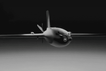 A rendering of a new AI-powered interceptor drone. Backed by the Brave1 defense cluster, the autonomous system is now hunting Russian Shahed UAVs. (Source: Brave1)