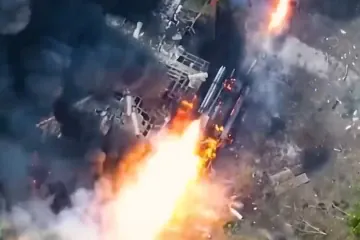 Ukraine Destroys Russian Armored Column of 12 Vehicles in Artillery Strike Near Andriivka Ukraine Destroys Russian Armored Column of 12 Vehicles in Artillery Strike Near Andriivka