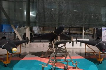 Illustrative image. Iranian-made Shahed-238 drones, on a base of which Russia is producing its Geran-3 jet-powered suicide drones. (Source: IranObserver0/X)