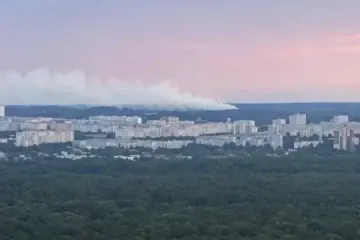 Smoke rising from a Sverdlov explosives plant, Dzerzhinsk, Russia’s Nizhny Novgorod region, August 19, 2026. Smoke rising from a Sverdlov explosives plant, Dzerzhinsk, Russia’s Nizhny Novgorod region, August 19, 2026.