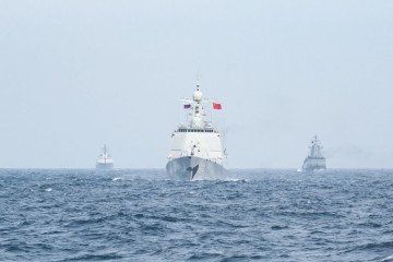 Chinese Type 052D destroyer during the Joint Sea 2026 exercise in the Yellow Sea, July 2026.
