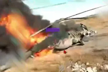 A Russian Mi-8 helicopter burns after being struck by Ukrainian Hornet drones in the occupied Luhansk region, October 30, 2026. (Source: Third Army Corps) A Russian Mi-8 helicopter burns after being struck by Ukrainian Hornet drones in the occupied Luhansk region, October 30, 2026. (Source: Third Army Corps)